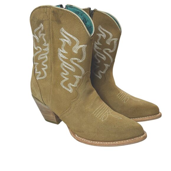 NEW Corral Embroidered Western Heeled Boot Camel Pointed Toe 8.5M MINOR FLAWS - Picture 2 of 14